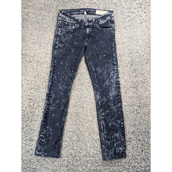 Rag & Bone Jeans Womens 27 Blue Skinny Fit Mid Rise Stretch Acid Wash Denim - Picture 3 of 11
